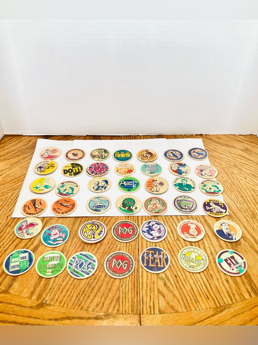 Pogs 1990’s Original Official Tournament Milk Caps Lot(40) Read Condition